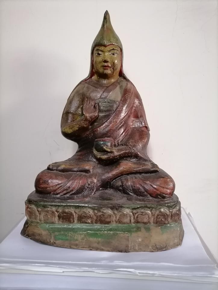 清中期蒙古巨版紙漿擦擦班禪大師造像