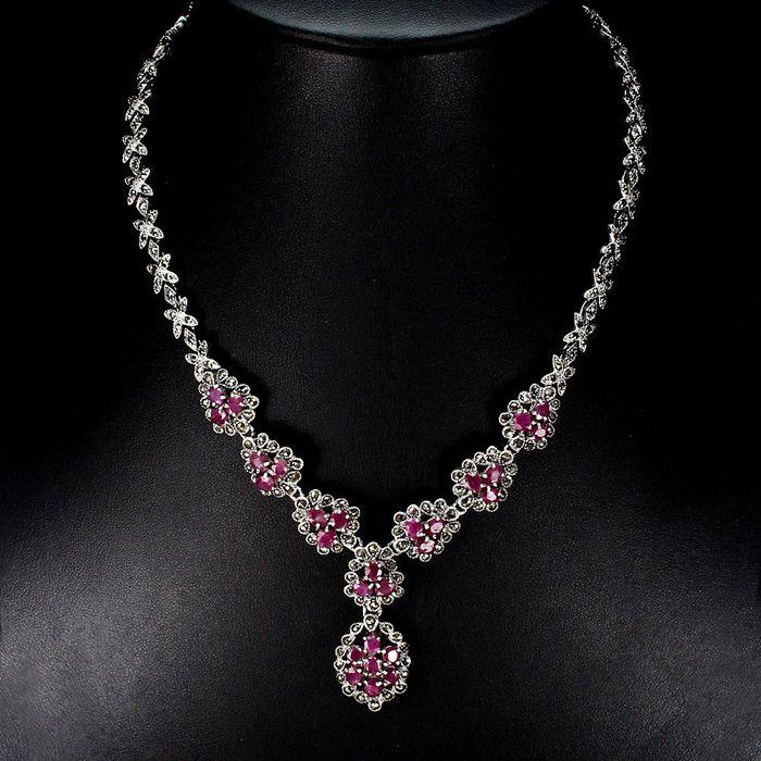 【現(xiàn)價(jià)再打8折特惠】天然紅寶石925銀古典精美款式項(xiàng)鏈