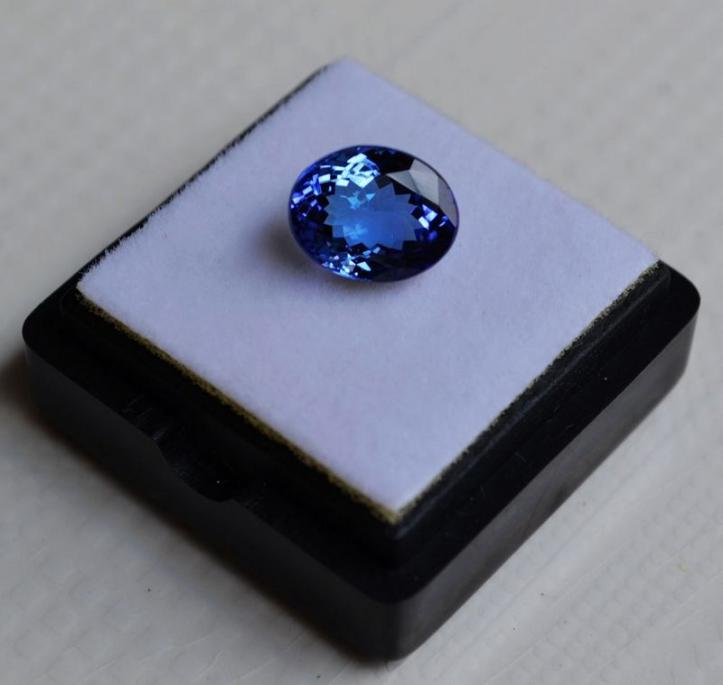 坦桑石 坦桑尼亞D礦區(qū)5A級(jí)別3.44克拉天然坦桑石戒面