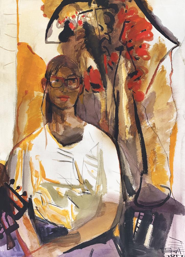 周剛 水彩畫精品 105×75cm